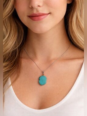 Faux Turquoise Stone Pendant